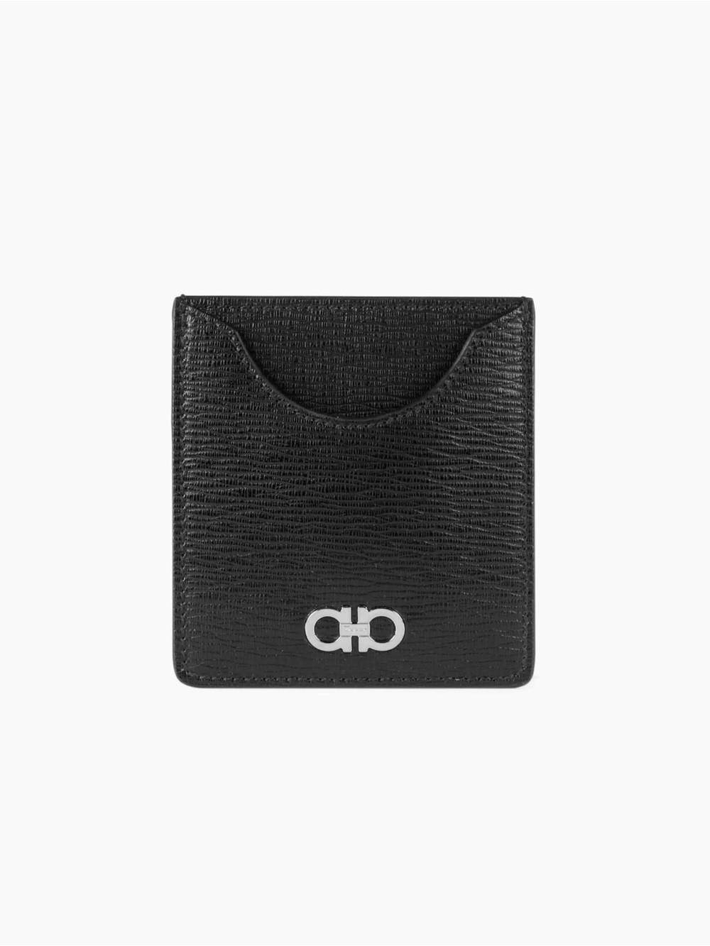 Salvatore Ferragamo Gancini Logo Leather Card Case